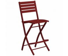 Chaise haute pliante de jardin Marius - 46 x H. 110 cm - Rouge carmin