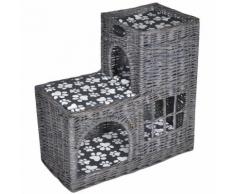 Niche d'arbre à chat avec griffoir et coussin Château en saule MAJA+ MJ170226