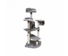 Arbre à chat en peluche sisal gris 155 cm avec réel Sisal