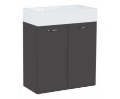 Meuble sous vasque + vasque fonte minéral ENISAR anthracite brillant