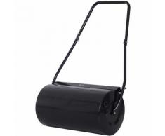 Rouleau à gazon jardin en acier avec poignée dim. 57L x 32l x 105H cm lestage max. 46 L noir