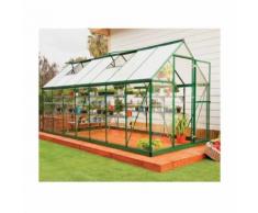 Serre de jardin en polycarbonate Hybrid 7,88 m², Couleur Argent, Ancrage au sol Oui - longueur :