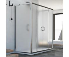 Cabine douche à trois côtés 80x170x80 CM H185 granité C modèle Replay Trio avec 2 portillons