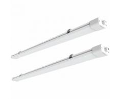 Reglette LED 120CM 36W Blanc Froid 6000K IP65 extensible Plafonnier Néon Étanche Anti-Poussière