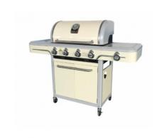 Grandhall - Barbecue gaz 11.6 kW surface de cuisson 70 x 41 cm - SANTA FE Crème