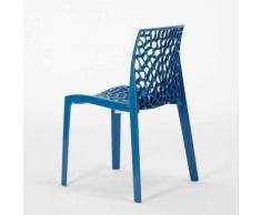 Chaise en polypropylène nid d'abeille cuisine bar café GRUVYER Grand Soleil | Bleu