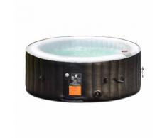 Spa INTEX Gonflable 4 places 180X180X65CM avec chauffage Massage Rond Bulle Noir et Blanc