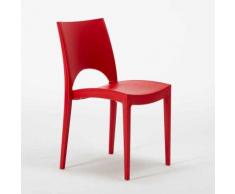 Chaise cuisine maison café bar en polypropylène empilable PARIS Grand Soleil | Rouge