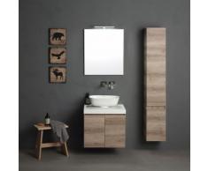 MEUBLE MODULABLE POUR SALLE DE BAINS 60 CM LAVABO ROND EN MARBRE RÉSINE