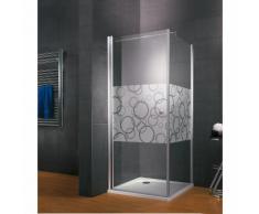 Porte de douche pivotante + paroi fixe, Style 2.0, 90 x 90 x 193 cm, anti-calcaire, Schulte, décor