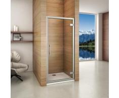 Porte de douche pivotante 100x185cm installation en niche en verre securit