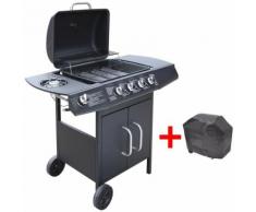 Barbecue grill à gaz 4 + 1 brûleurs Noir MAJA+ MJ41899