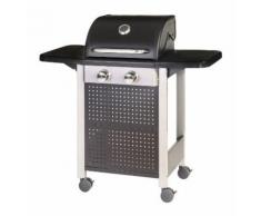 Barbecue à gaz 2 brûleurs mobile 4 roues - L 52 x l 116 x H 110