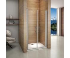 Porte de douche pivotante 95x185cm porte de douche installation en niche verre anticalcaire ouverte