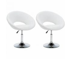 Chaise pivotante 2 pcs Similicuir 74 x 63,5 x 89 cm Blanc