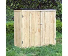 Armoire de jardin en bois peint naturel 2 portes 136x58x127cm armoire à outils