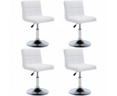 Chaise pivotante à dîner 4 pcs Similicuir 50x43x85 cm Blanc