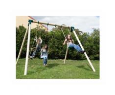 Portique en cèdre ECOLO - 1 échelle + 2 balançoires