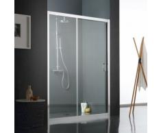PORTE DE DOUCHE EN NICHE DE 110 CM VERRE TRANSPARENT