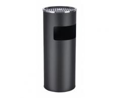 Cendrier extérieur design avec poubelle en acier inoxydable 30 litres noir