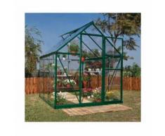 Serre de jardin en polycarbonate Harmony 3,44 m², Couleur Vert, Ancrage au sol Non - longueur : 1m86