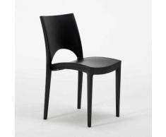 Chaise cuisine maison café bar en polypropylène empilable PARIS Grand Soleil | Noir