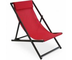 Chilienne pliante avec repose tête - Rouge