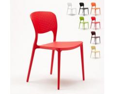 Chaise cuisine bar café polypropylene emplilable interiors exteriors GARDEN GIULIETTA | Rouge