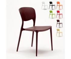 Chaise cuisine bar café polypropylene emplilable interiors exteriors GARDEN GIULIETTA | Marron