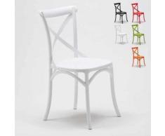 Chaise de cuisine restaurant en polypropylène VINTAGE Paysan Cross design | Blanc