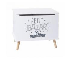 Coffre de rangement pour enfants - 58 x 48 x 38 cm - Bois - Blanc - Livraison gratuite