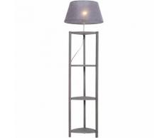 Lampadaire trépied design scandinave dim. 46L x 46l x 159H cm 40 W max. 4 étagères intégrées bois