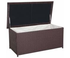 COFFRE DE JARDIN POUR COUSSINS 160L RUBEN - PLASTIQUE MARRON L.100CM