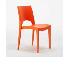 Chaise cuisine maison café bar en polypropylène empilable PARIS Grand Soleil | Orange