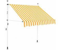 Auvent rétractable manuel 200 cm Rayures jaunes et blanches MJ43232
