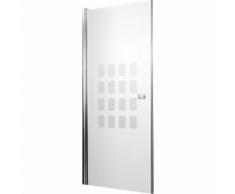 Porte de douche pivotante en niche Style 2.0, traitement anti-calcaire, 80 x 192 cm, Schulte, décor