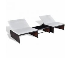 Ensemble de mobilier de jardin 2 places Rotin synthétique Marron MAJA+ MJ43068