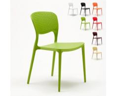 Chaise cuisine bar café polypropylene emplilable interiors exteriors GARDEN GIULIETTA | Vert