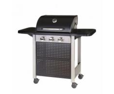 Barbecue à gaz 3 brûleurs mobile 4 roues - L 52 x l 126 x H 110