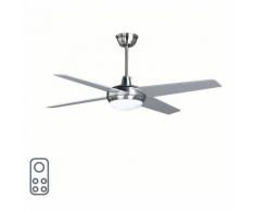 QAZQA Design /Industriel /Moderne Ventilateur de plafond Roar 52 argenté verre /Métal Gris,Acier