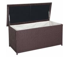 COFFRE DE JARDIN POUR COUSSINS 290L RUBEN - PLASTIQUE MARRON L.135CM