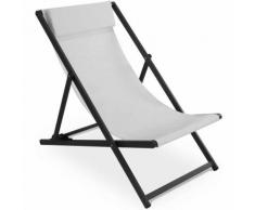 Chilienne pliante avec repose tête - Blanc