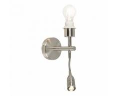 QAZQA Moderne Applique murale en acier Combi 1 sans abat-jour lampe de lecture LED Métal Acier Rond