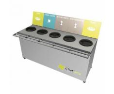 table de tri 5 collecteurs sans pesée t enfant h. 760mm gris,