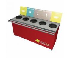table de tri 5 collecteurs sans pesée t enfant h.760mm rouge,