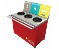 table de tri 3 collecteurs 1 pesée t enfant h. 760 mm rouge,