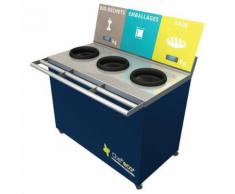 table de tri 3 collecteurs sans pesée t enfant h. 760mm bleu,