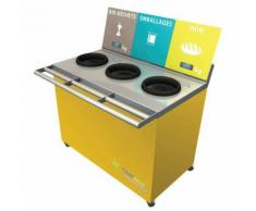 table de tri 3 collecteurs sans pesée t enfant h.760mm jaune,