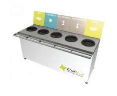 table de tri 5 collecteurs sans pesée t enfant h.760mm blanc,