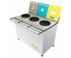 table de tri 3 collecteurs 1 pesée t enfant h. 760 mm blanc,